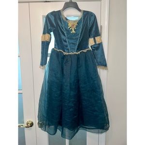 DISNEY GIRLS MERIDA PRINCESS DRESS 👑💚✨